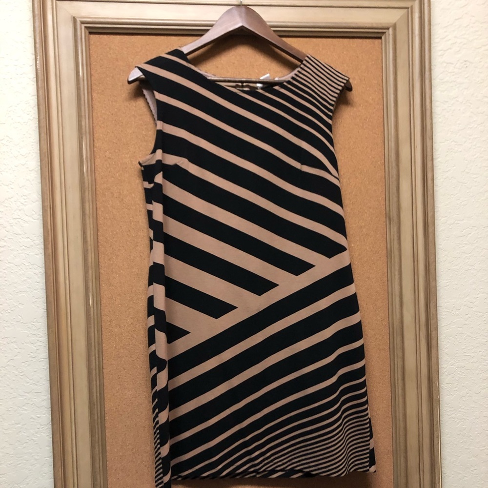 Ann Taylor Loft Sleeveless Asym Stripe Dress